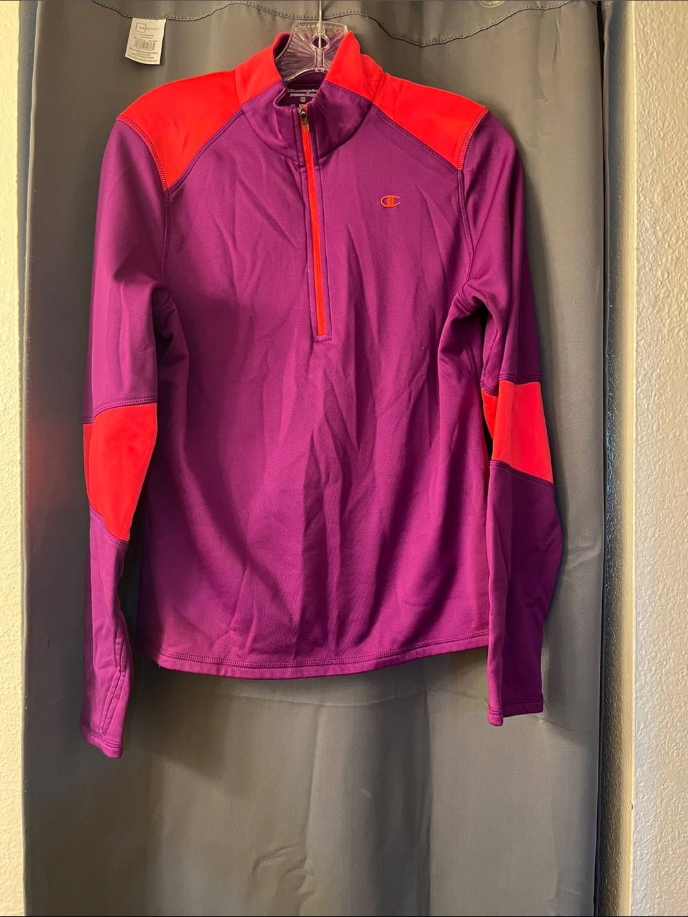 Champion Purple & Red Half Zip Athletic Pullover